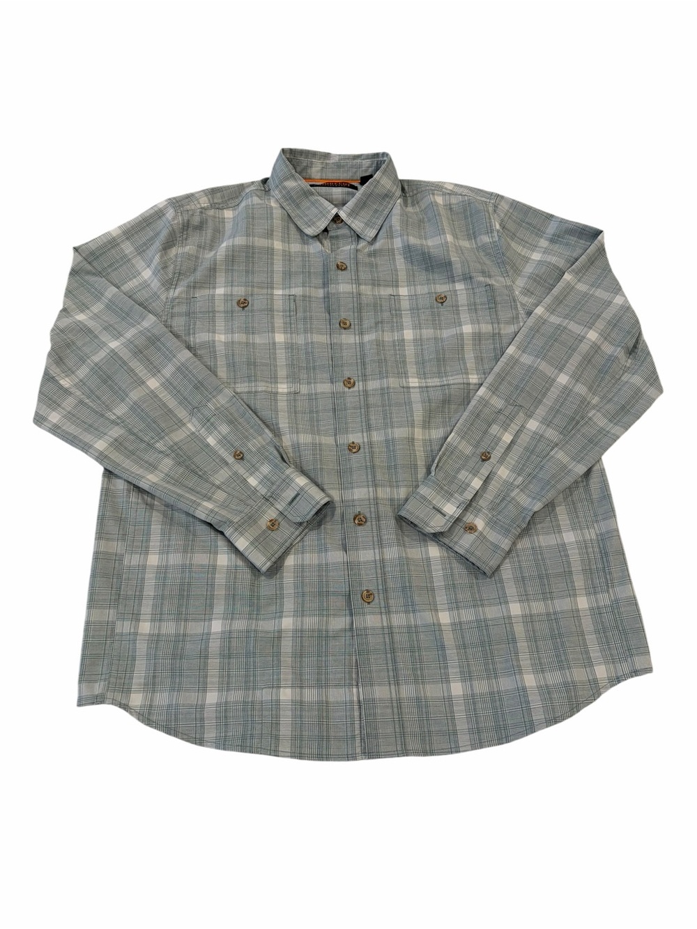 Ridgecut Toughwear Plaid Button Up Shirt Men Large‎ Green Outdoor Hiking